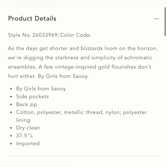 GIRLS FROM SAVOY by ANTHROPOLOGIE NWOT Dashed Gilt Brocade Dress in Gold - Picture 9 of 9